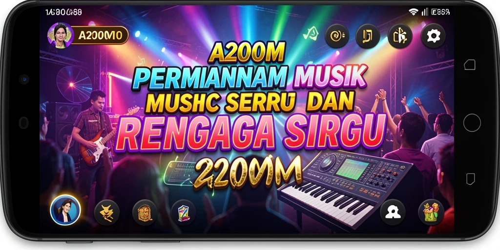 Tampilan gameplay A200M yang menarik saat memainkan lagu.