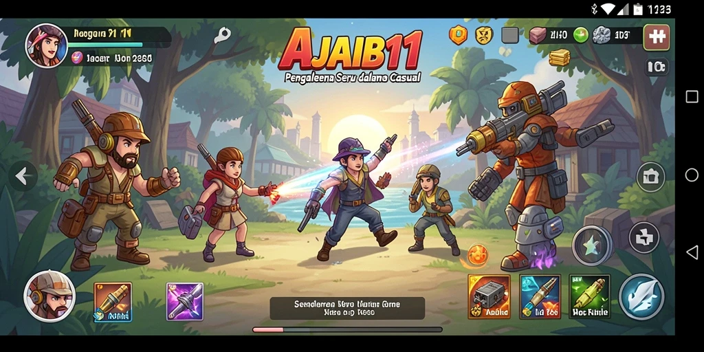 Tampilan screenshot AJAIB11 menunjukkan gameplay yang penuh warna dan menawan.