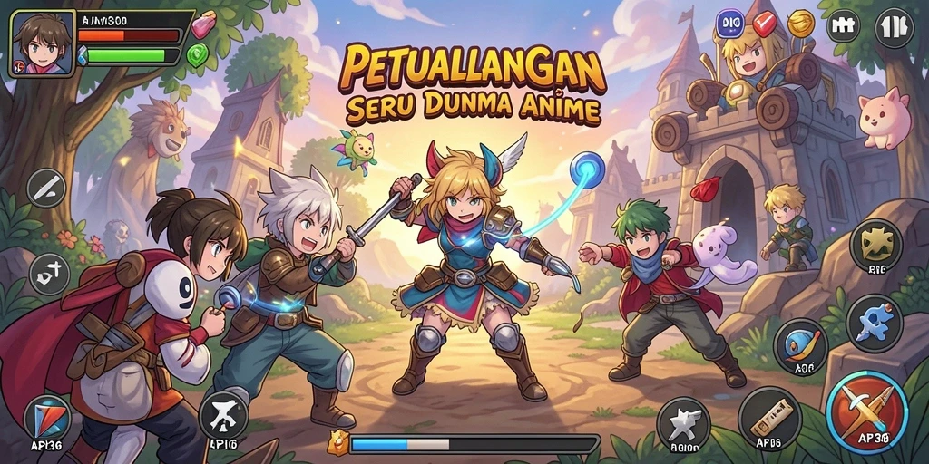 Screenshot API36 menampilkan pertarungan epik dalam dunia Anime.