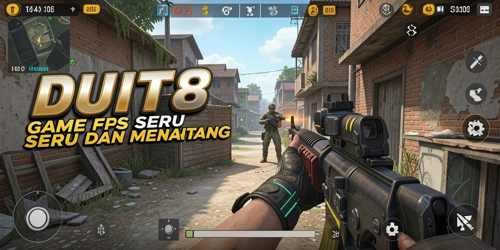 Tampilan gameplay mendebarkan dalam DUIT8 dengan aksi intens.