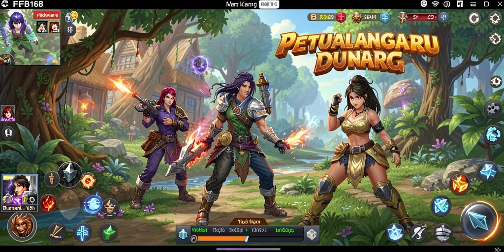 Screenshot FB168 menunjukkan aksi seru dalam pertarungan RPG.