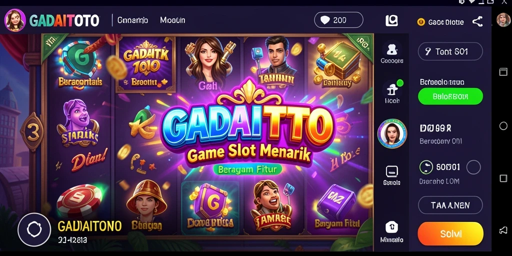 Screenshot GADAITOTO menampilkan gameplay seru dengan berbagai tema slot.