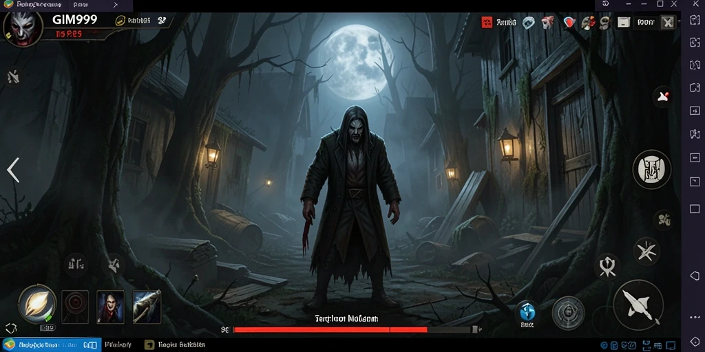 Tampilan gameplay GIM999 yang mencekam dan menegangkan.