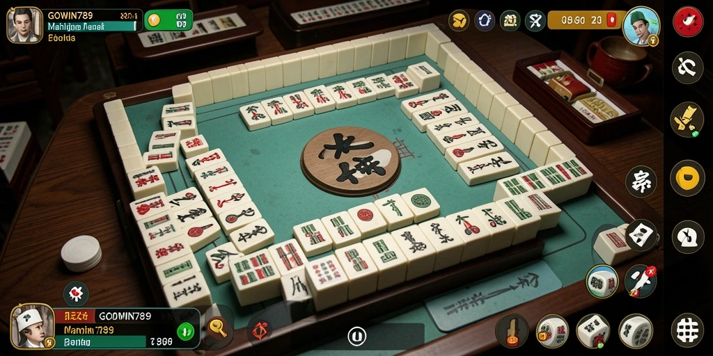 Screenshot gameplay GOWIN789 dengan tampilan papan Mahjong yang menarik.