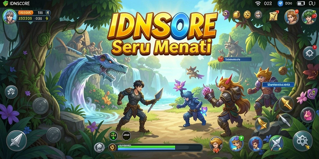 Tampilan gameplay petualangan seru dalam IDNSCORE.