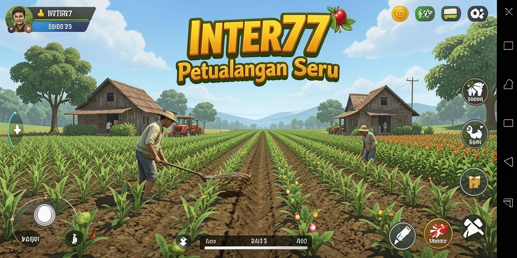 Tampilan screenshot INTER77 dengan aktivitas pertanian yang seru.