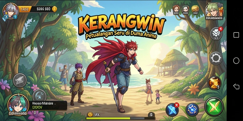Tampilan gameplay KERANGWIN yang memukau dengan karakter Anime.