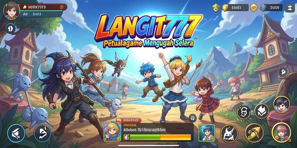Screenshot utama LANGIT777 menampilkan aksi karakter Anime yang dinamis.