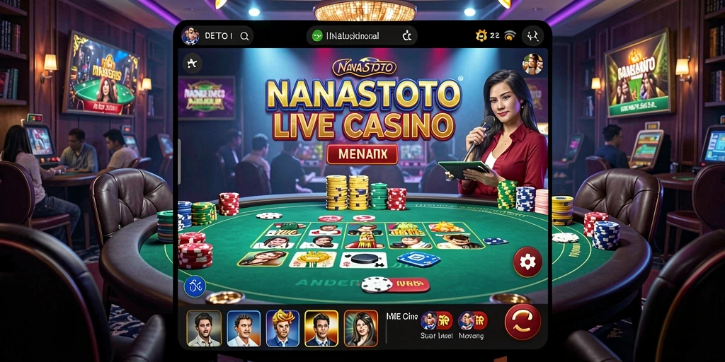 Tampilan gameplay Live Casino NANASTOTO yang interaktif dan seru.