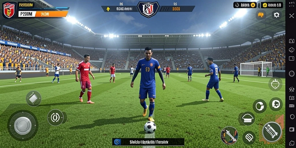 Gameplay P200M yang menakjubkan dalam simulasi sepak bola.