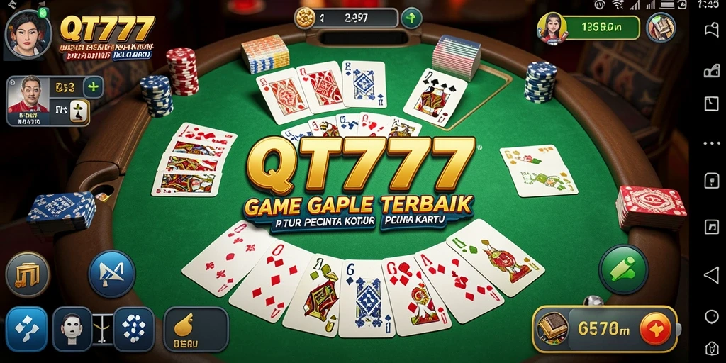 Screenshot gameplay QT777 yang menampilkan suasana permainan Gaple.