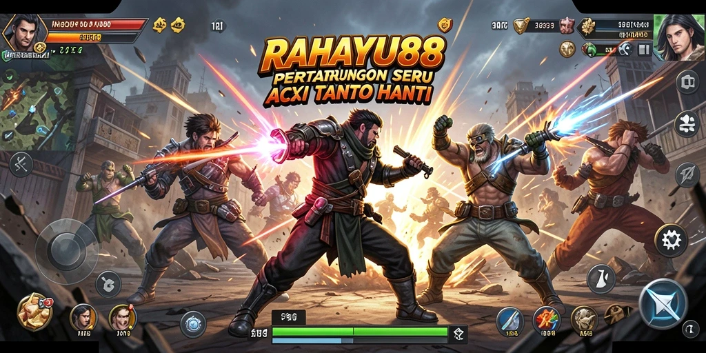 Screenshot utama RAHAYU88 yang menunjukkan aksi pertarungan intens.