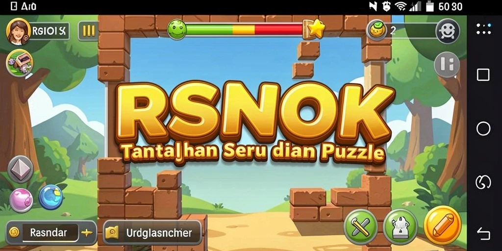 Tangkapan layar gameplay RSNOK menampilkan tantangan puzzle yang menarik.