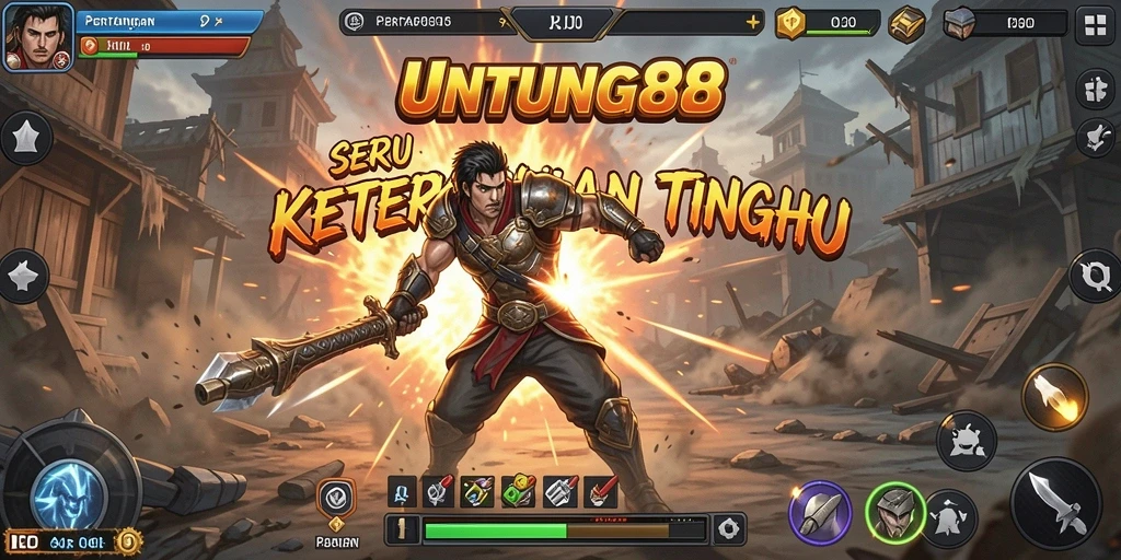 Tangkapan layar UNTUNG88 menunjukkan pertarungan seru dan karakter unik.