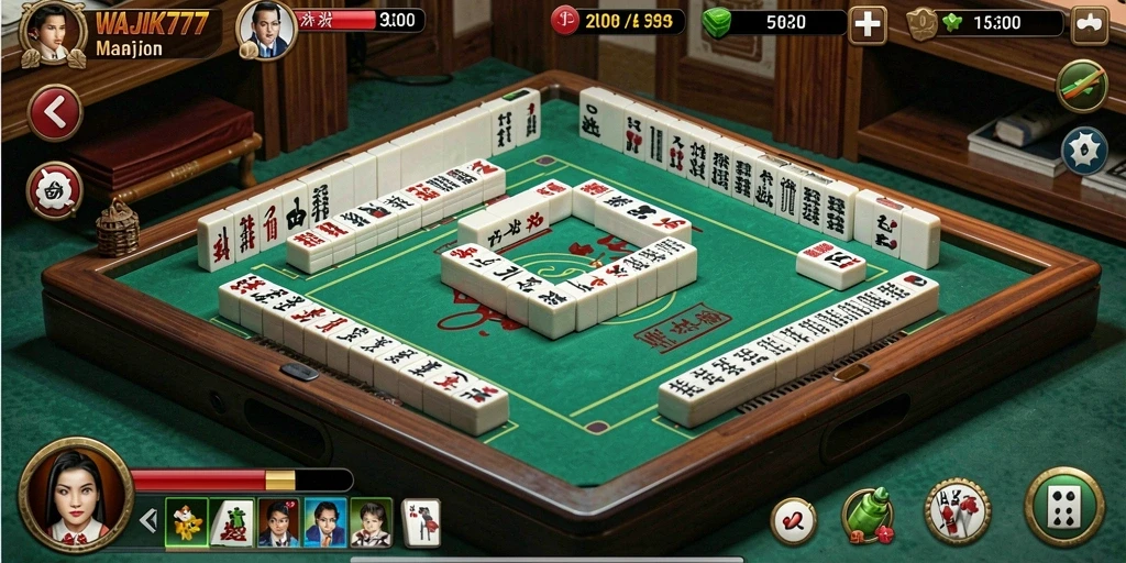 Tampilan menarik dari gameplay Mahjong WAJIK777 yang mendebarkan.